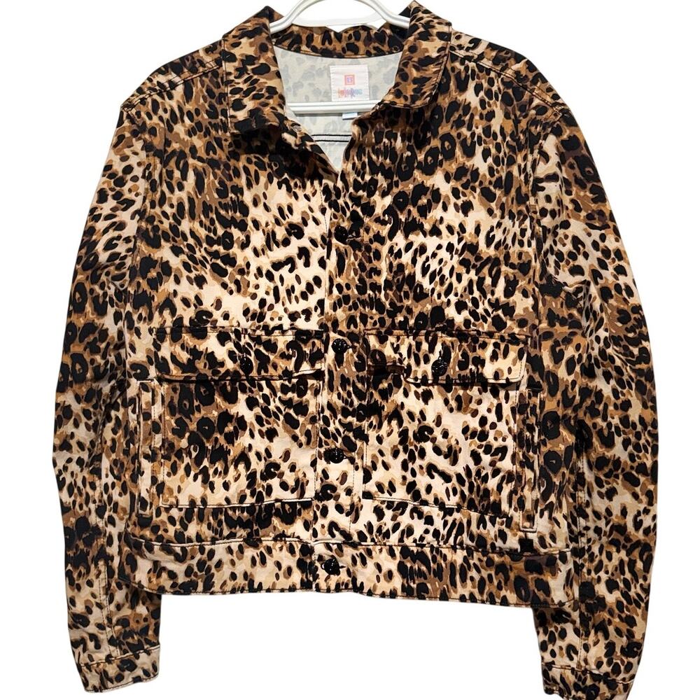 LuLaRoe Women's Black Brown‎ Tan Animal Print Jacket Front/Side Pockets Size 2XL